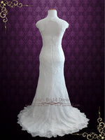 Elegant Keyhole Back French Lace Wedding Dress with Silk Lining ELIRA