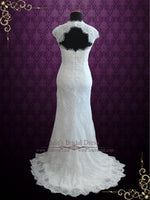 Elegant Keyhole Back French Lace Wedding Dress with Silk Lining ELIRA