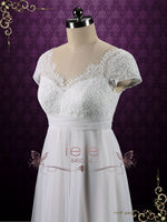 Vintage Empire Waist French Lace Tulle Wedding Dress COLETTE