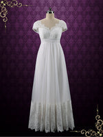 Vintage Empire Waist French Lace Tulle Wedding Dress COLETTE