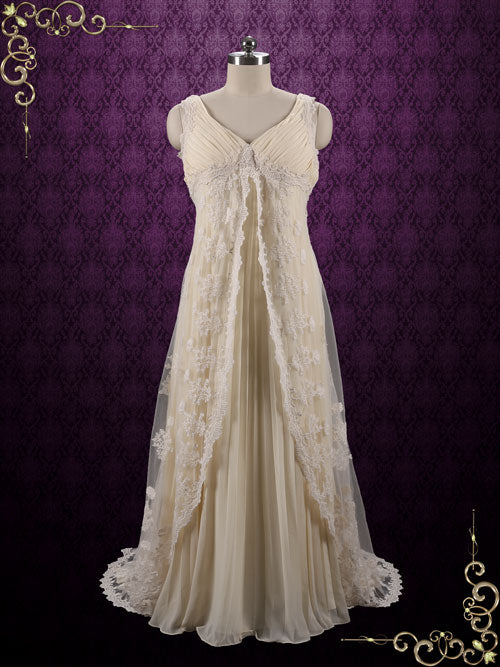 Boho Style Lace Wedding Dress with Empire Waist ARISA