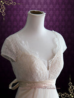 Vintage Style Lace Wedding Dress with Cap Sleeves CHARISSA
