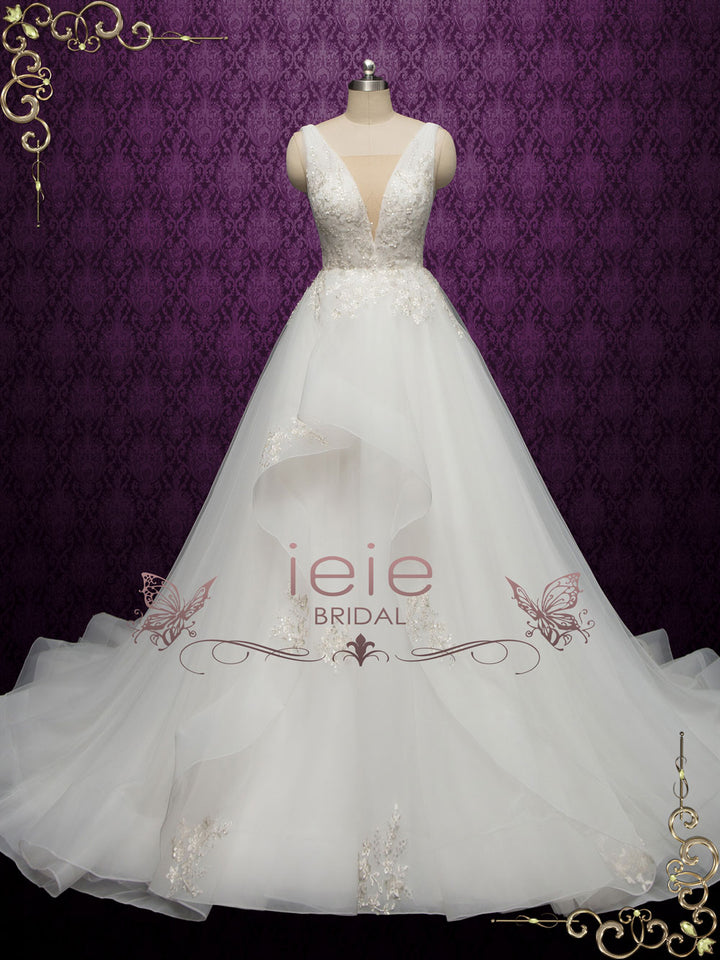 Ball Gown Wedding Dress with Plunging Neckline KEEVA