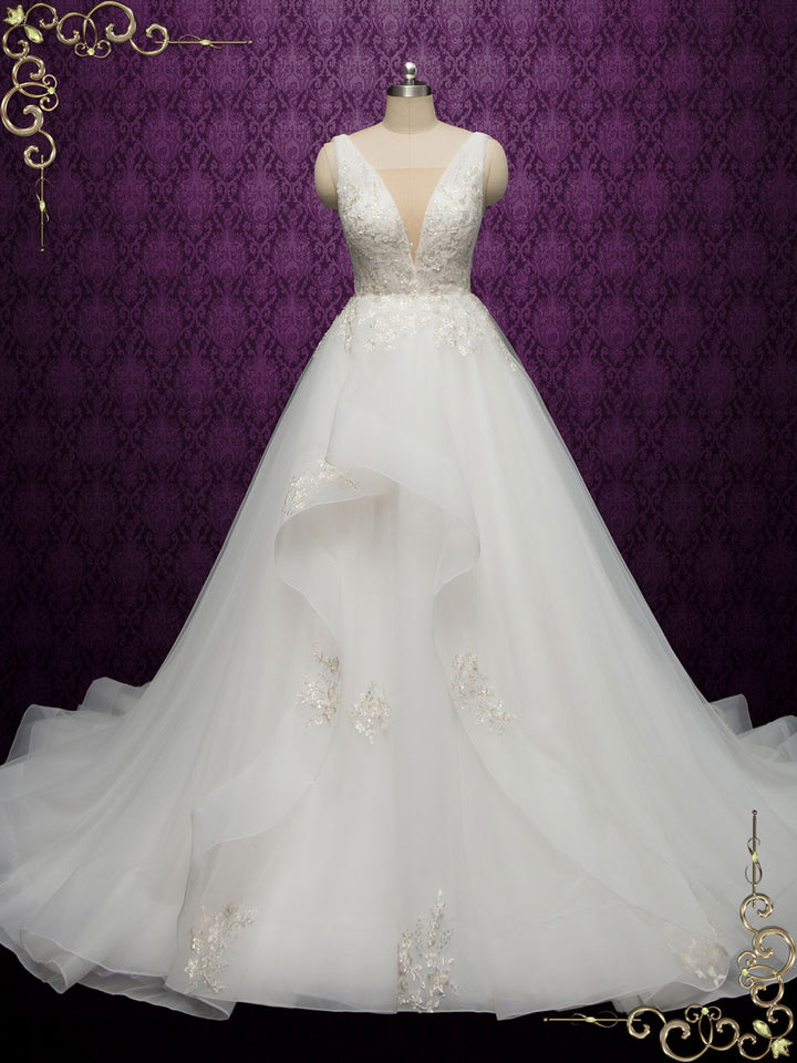 Ball Gown Wedding Dress with Plunging Neckline KEEVA