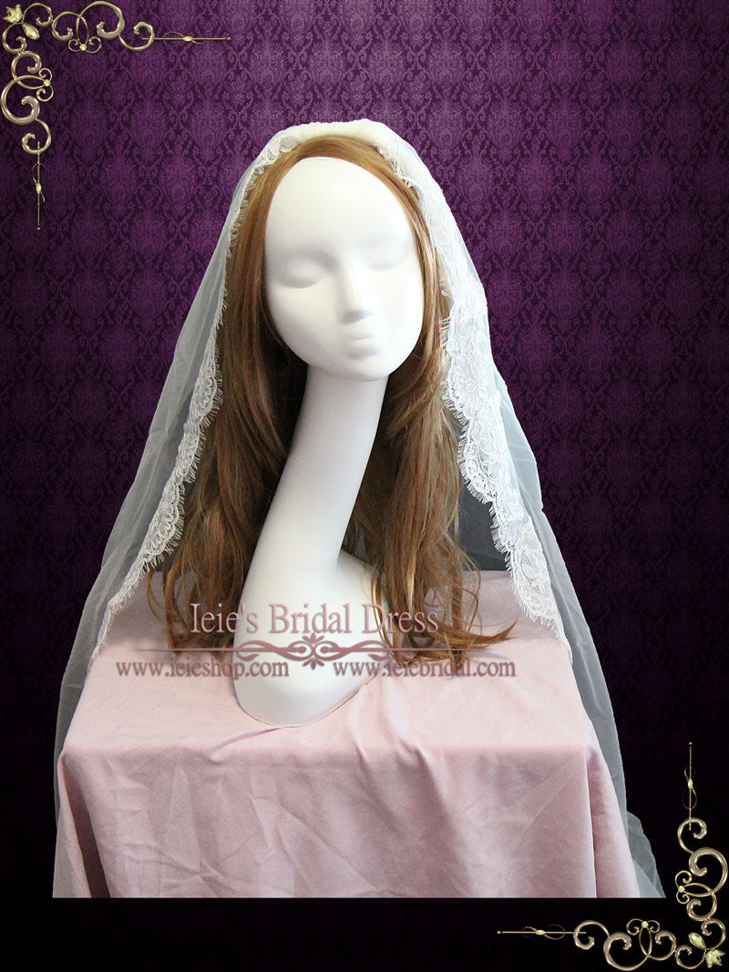 1 Layer Fingertip Bridal Veil Lace Edge Wedding Accessories in White ,Ivory ,Off-white