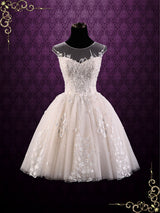 Vintage Floral Lace Short Wedding Dress MAY
