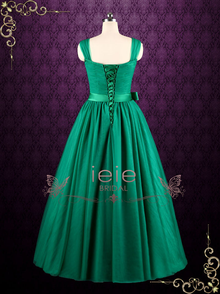 Forest Green Tulle Ball Gown Prom Formal Evening Dress KALE