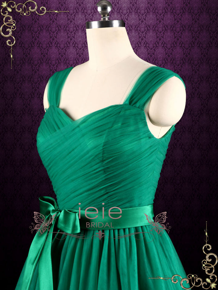 Forest Green Tulle Ball Gown Prom Formal Evening Dress KALE