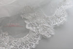Waltz Length French Alencon Lace Wedding Veil VG1018
