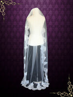 Waltz Length French Alencon Lace Wedding Veil VG1018