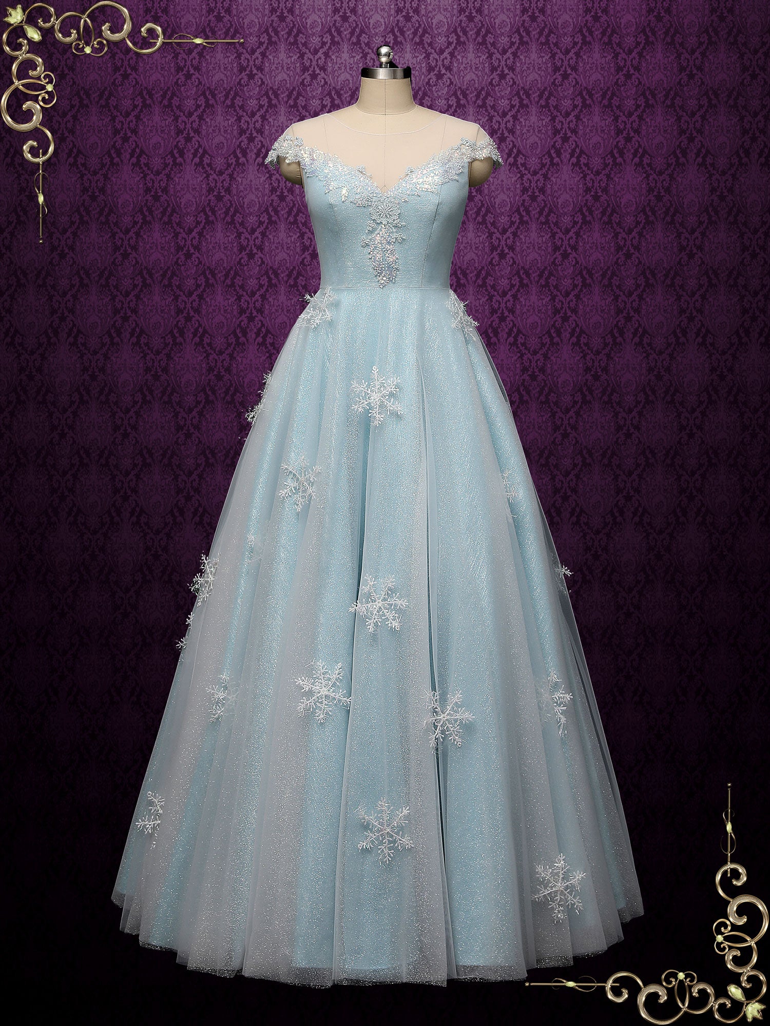 ice blue dresses Ready to Ship Size 5-6 Sleeveless Flower Girl Dress 21065 This timeless fashion piece is designed to ensure you look your best Ice Blue Frozen Wedding Dress