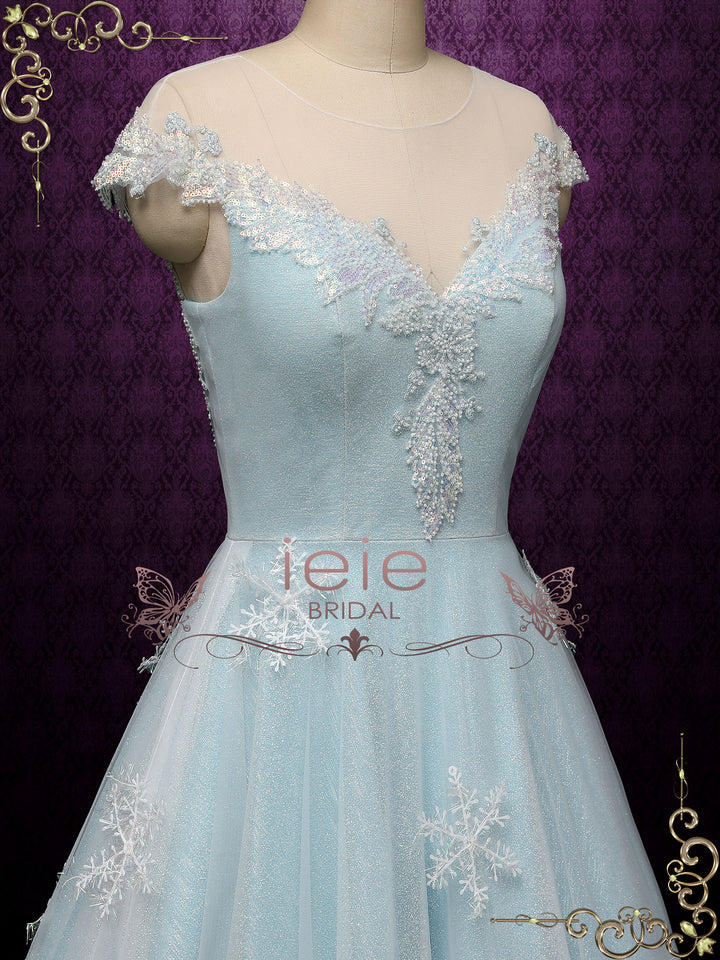 Ice Blue Frozen Wedding Dress SNOW ieie Ice Blue Frozen Wedding Dress SNOW ieie