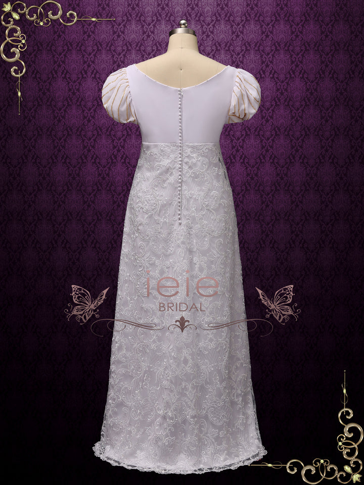 Haunted Mansion Inspired Wedding Dress with Princess Puff Sleeves ANGI