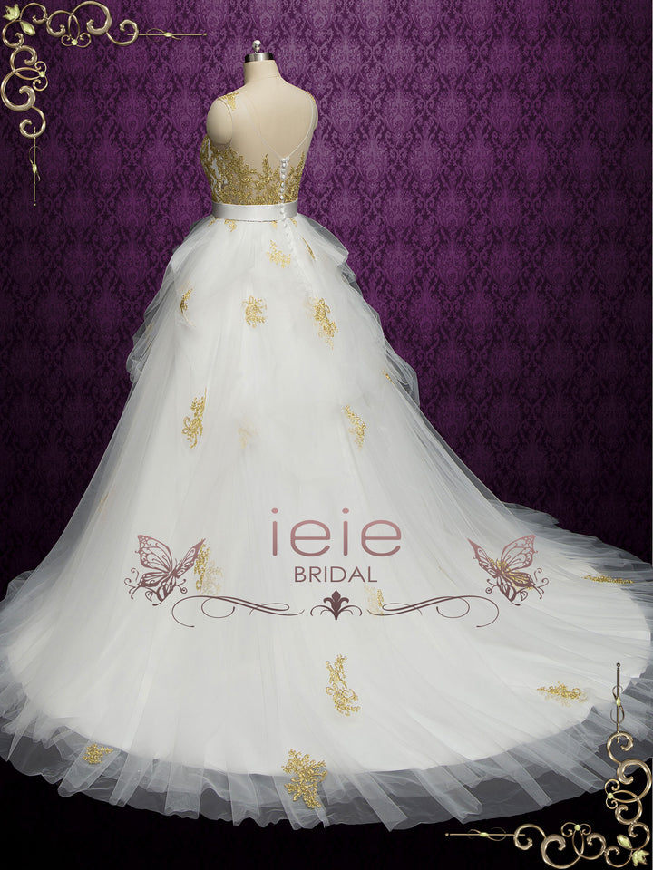 Gold Lace Ball Gown Wedding Dress ALOYA