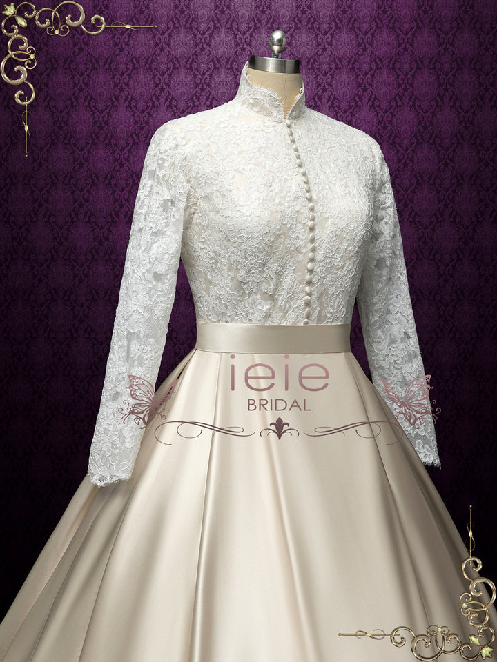 Royal Modest Lace Wedding Dress EMILIA