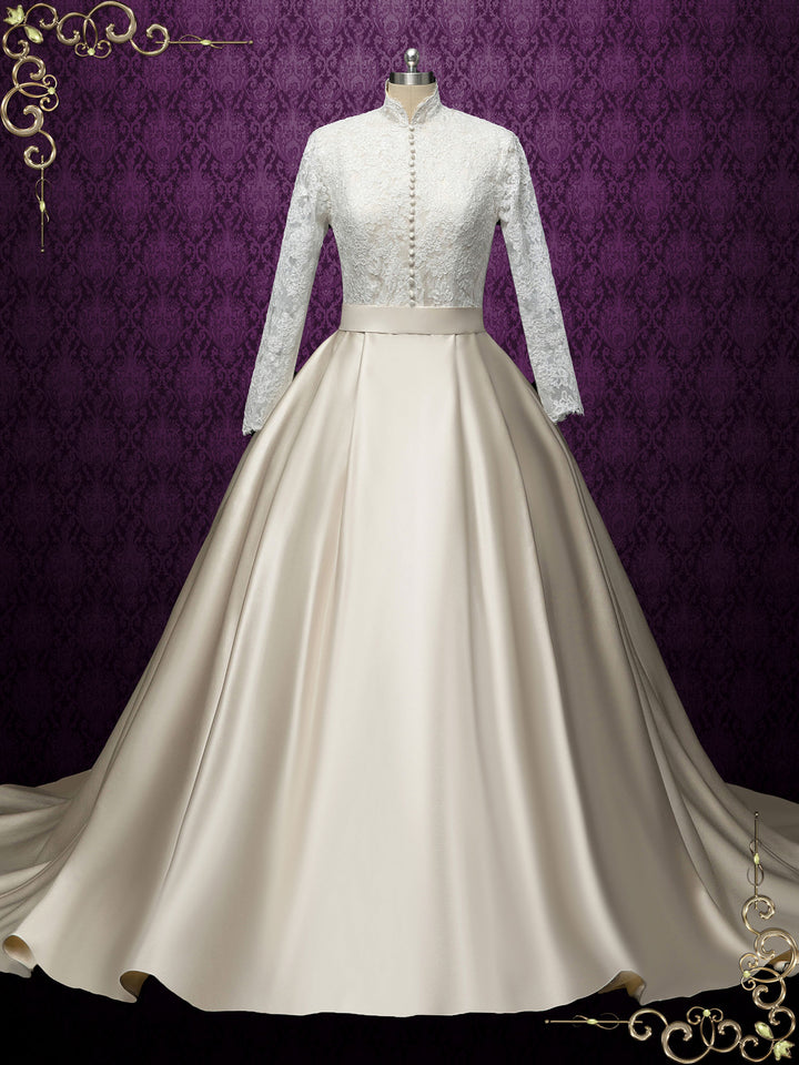 Royal Modest Lace Wedding Dress EMILIA