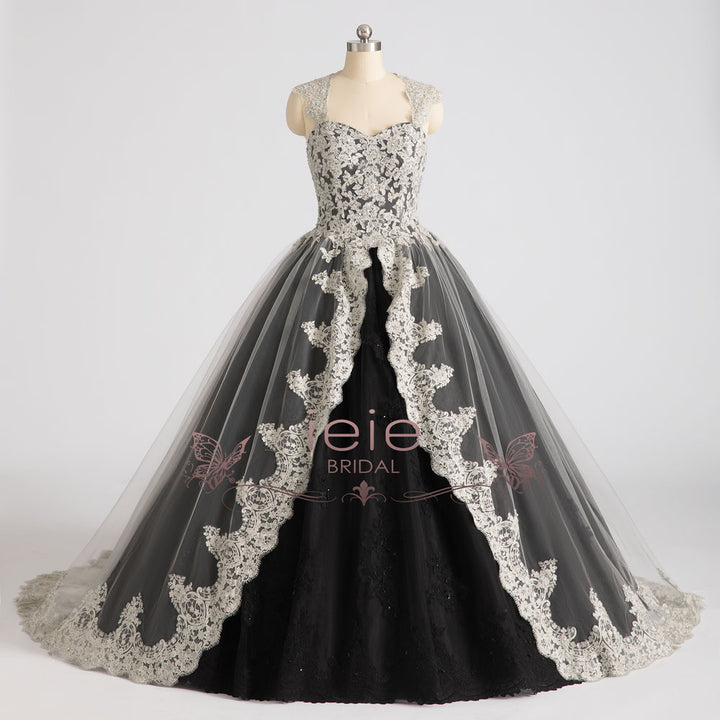 Gothic Gray Black Ball Gown Wedding Dress OCTOBER Size 16 / Gray/Black Gothic Gray Black Ball Gown Wedding Dress OCTOBER Size 16 / Gray/Black