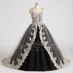 Gothic Gray Black Ball Gown Wedding Dress OCTOBER