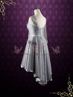 Gray Lace High Low Formal Evening Dress | Annisa
