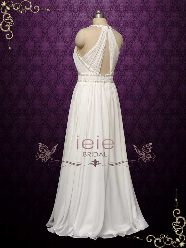 Grecian Chiffon Destination Wedding Dress MAE Size 24W / Ivory Grecian Chiffon Destination Wedding Dress MAE Size 24W / Ivory