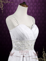 Grecian Empire Sheath Cap Sleeves Chiffon Wedding Dress ELLEN