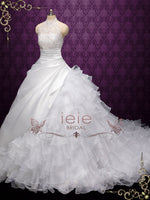 Halter Lace Asymmetrical Ball Gown Wedding Dress VALTINA