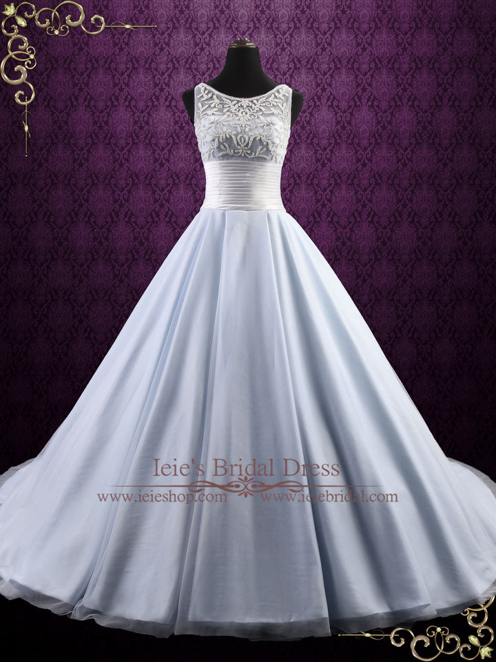 Ice Blue Ball Gown Wedding Dress ELSA Size 2 / White Ice Blue Ball Gown Wedding Dress ELSA Size 2 / White