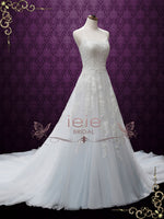 Boho Serenity Blue Lace Wedding Dress SAFFRON