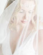 Eye Lash Lace Trim Edge Chapel Length Veil VG1009