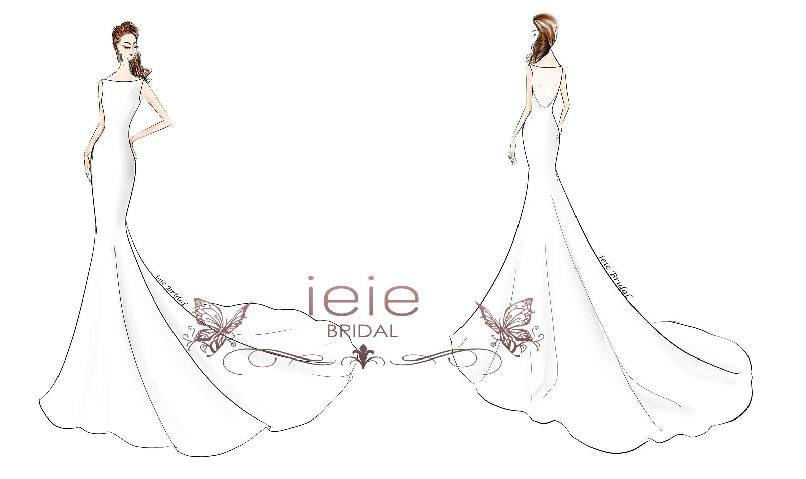 fashion drawing wedding dress Custom Wedding Dress llustration from Photo