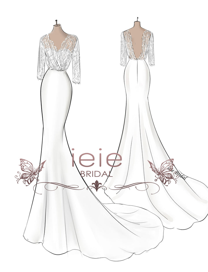 Custom Wedding Dress Sketch ieie Bridal