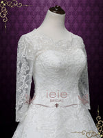 Long Sleeves Lace A-line Wedding Dress | AUGUSTINE