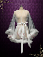 Marabou Fur Illusion Bridal Honeymoon Boudoir Robe Cici
