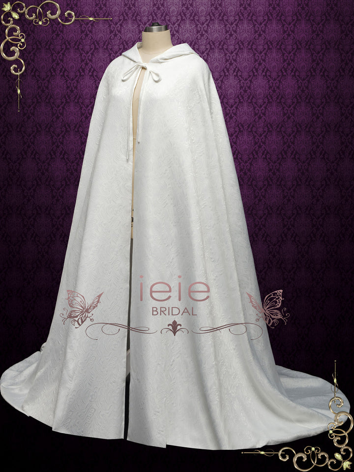 Ivory Wedding Cloak with Hood SCARLETT