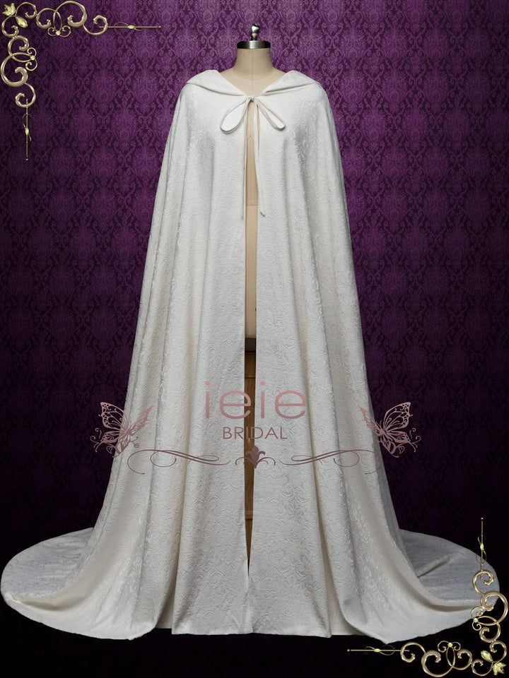 Blue Medieval Cotton Jacquard Wedding Cloak Y200502