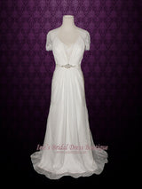 Aspen Style Romantic Silk Chiffon Boho Beach Wedding Dress | Ashley