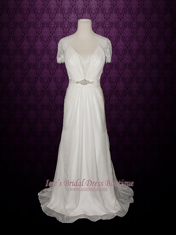 Ready to Wear Slim A-line Premium Chiffon Wedding Dress ASHLEY