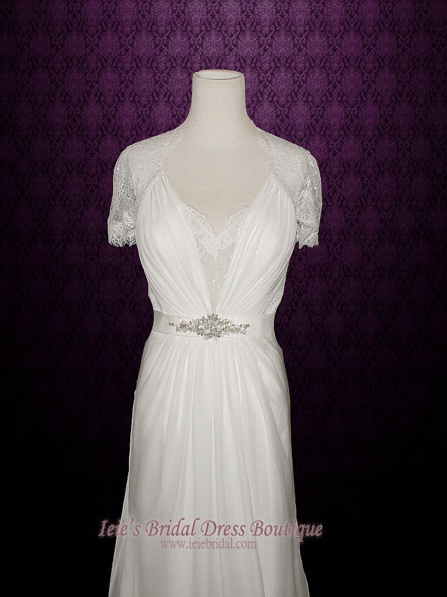 Aspen Style Romantic Silk Chiffon Boho Beach Wedding Dress | Ashley