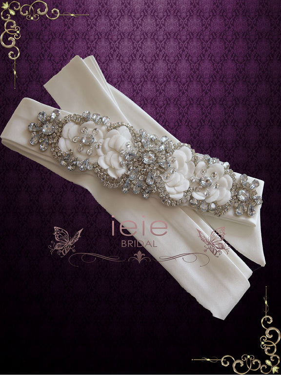 Jeweled Crystal Bridal Sash with Rhinestones ieie Bridal