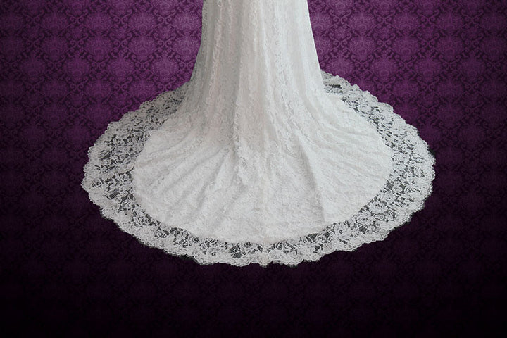 Slim A-line Lace Wedding Dress with Long Sleeves GABRIELLA