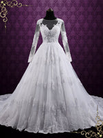 Ball Gown Lace Wedding Dress with Long Sleeves | Mila