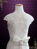 Destination Beach Chiffon Wedding Dress with Lace  AMILIA