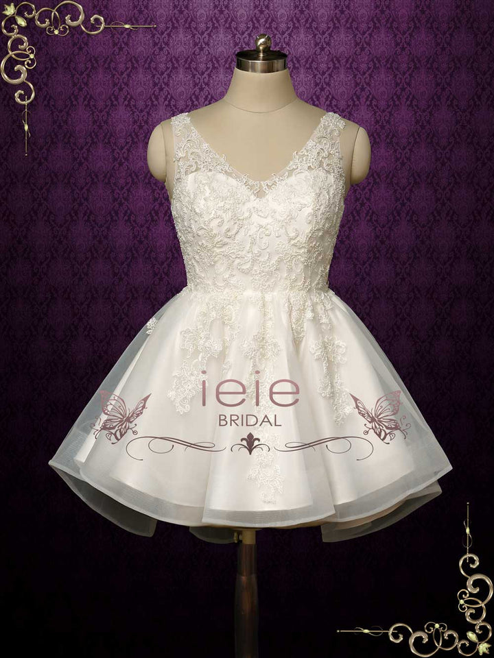 Convertible Short Lace Wedding Dress with Skirt ARWEN ieie Convertible Short Lace Wedding Dress with Skirt ARWEN ieie