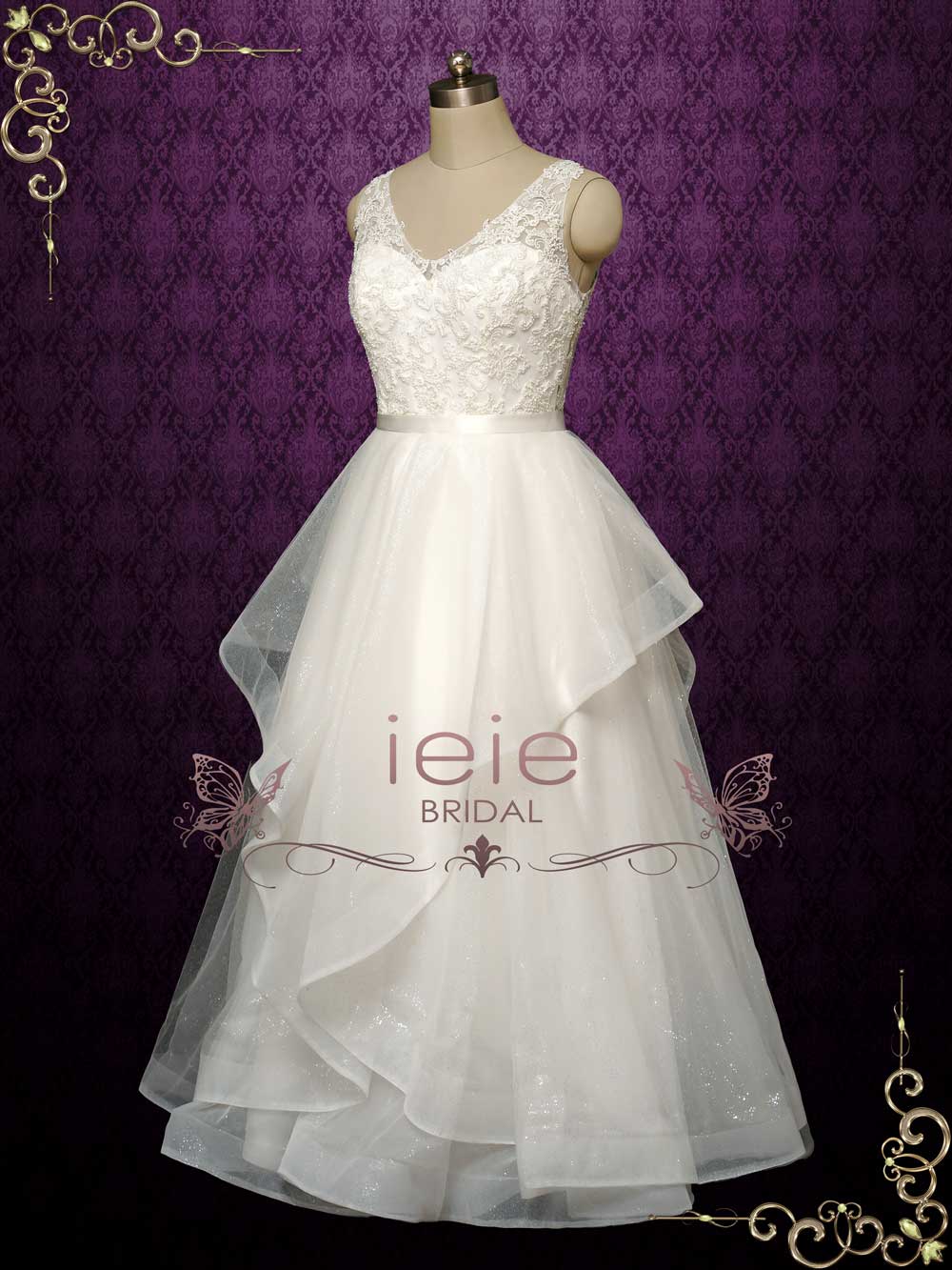 Slim A-line Ruffle Wedding Skirt ARWEN