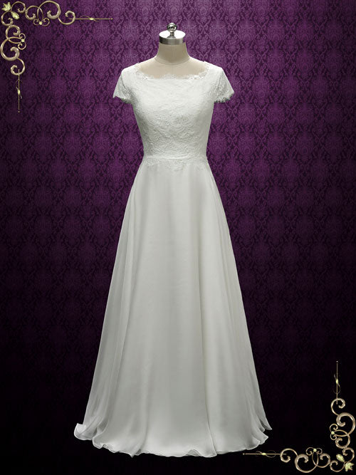 Romantic Chiffon Lace Wedding Dress CELINA