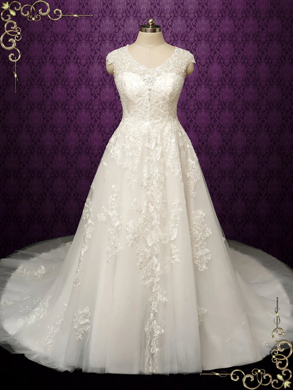 Floral Lace A-Line Wedding Dress KEISHA