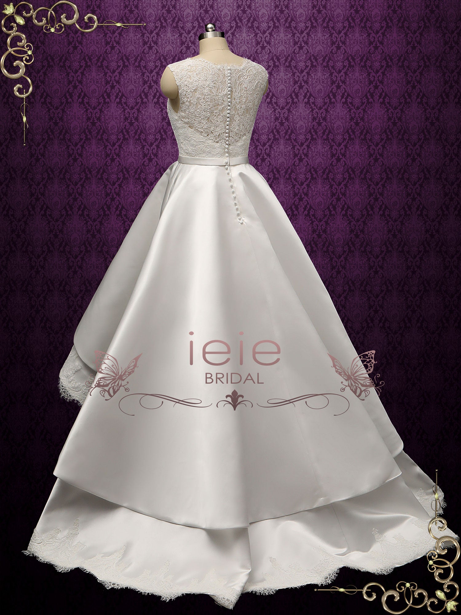 Modern Lace High Low Wedding Dress BECA