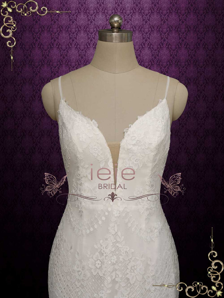 Lace Mermaid Wedding Dress with Lace Back CORDELIA