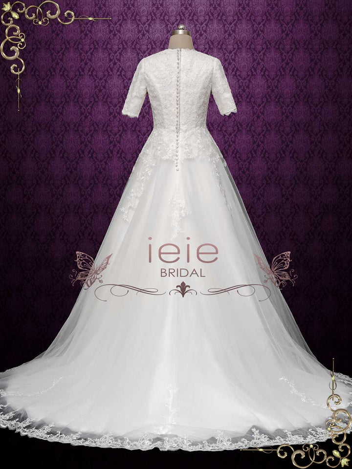 Lace Modest Wedding Dress with Sleeves BETTINA