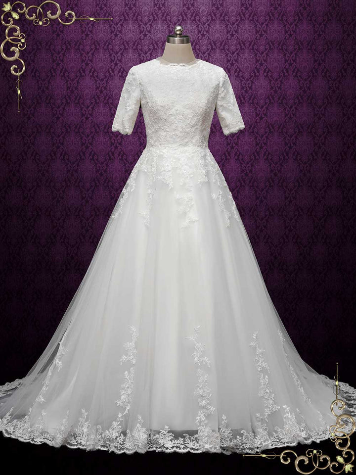 Lace Modest Wedding Dress with Sleeves BETTINA